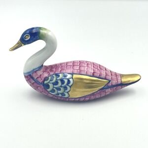 Vintage Manifattura Artistica Le‎ Porcellane Duck Swan Figurine Statue Italy